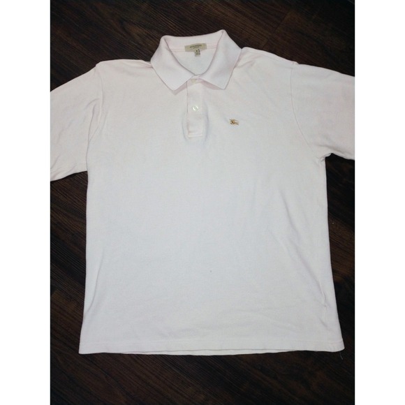 Vintage Burberry Polo T Shirt pink  Size M Rare London England Check - Picture 1 of 6